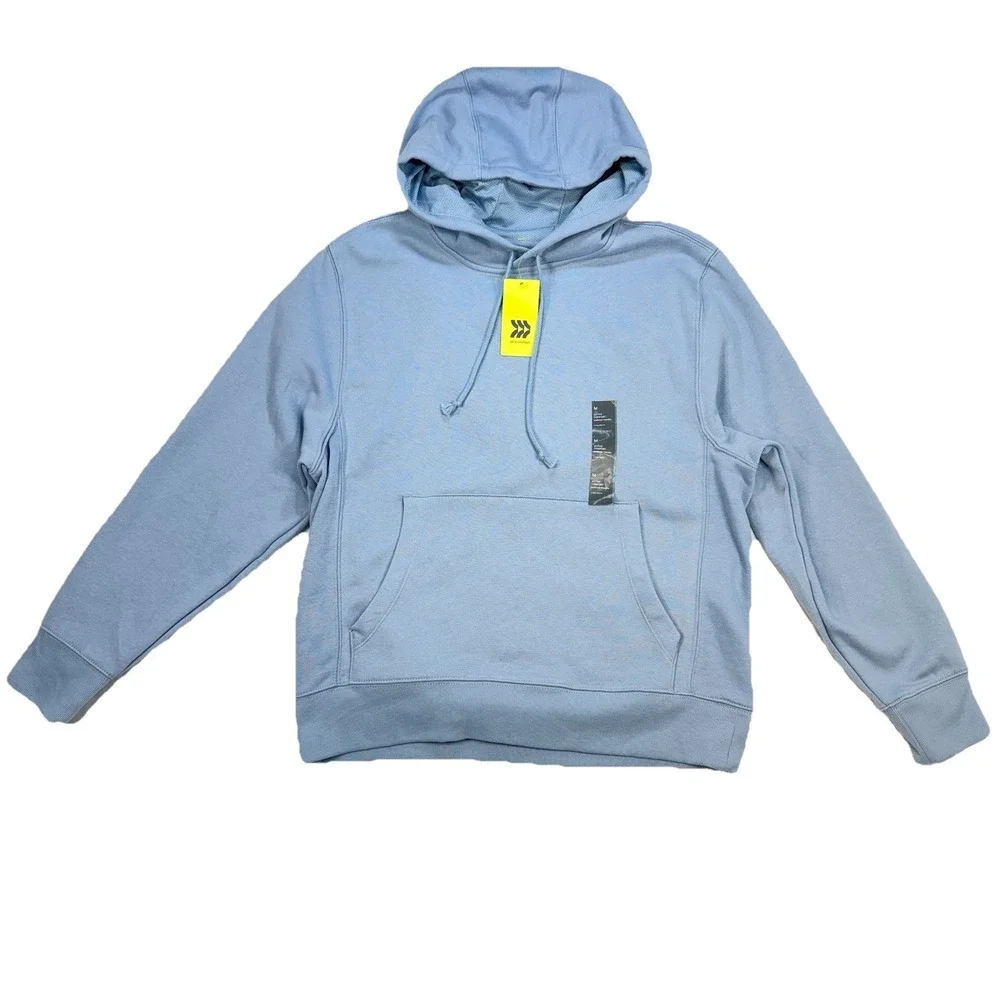 NWT Men's All in Motion Blue pullover Hoodie drawstring Pockets soft fleece Sz M - Picture 2 of 8